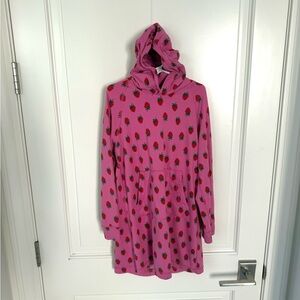 Hanna Andersson Strawberry Power Pink Sunblock UV Hoodie Dress 6-7 120cm